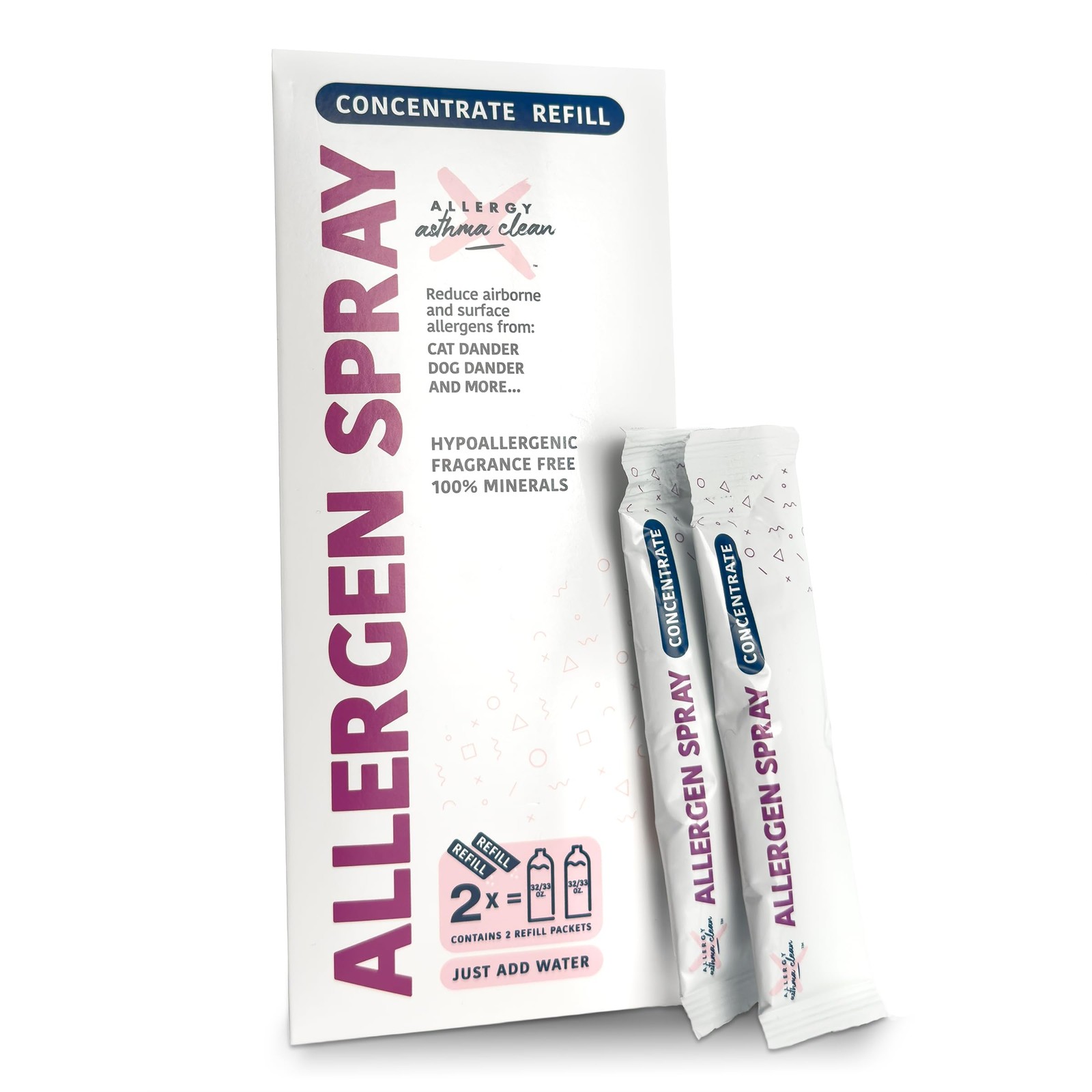 Allergy Asthma Clean – Allergen Spray Concentrate 2 Pack | Use 2 Pack, Clear