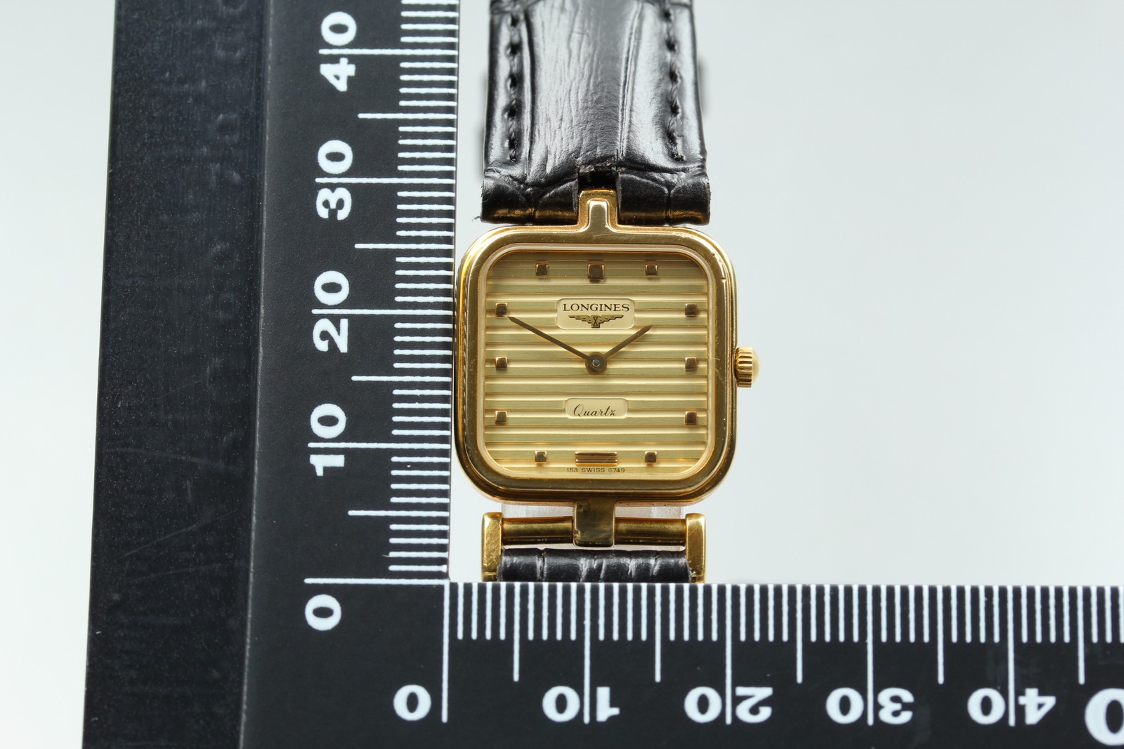 LONGINES 153 6749 21mm Gold Dial Square Women’s Watch Vintage [Near MINT]
