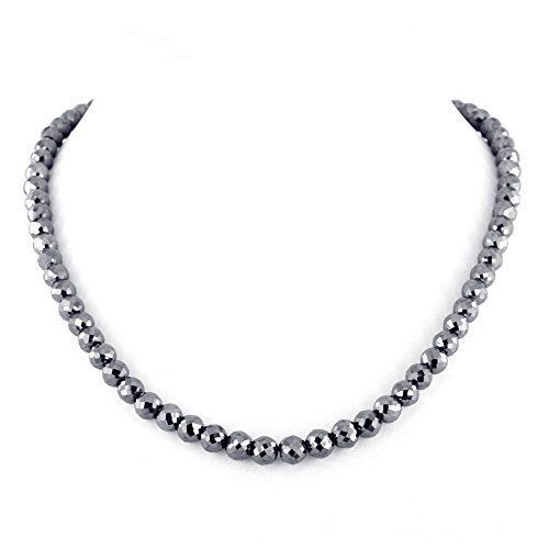 BLACK DIAMOND NECKLACE 7 mm 32″ Certified AAA Elegant! Gift Anniversary