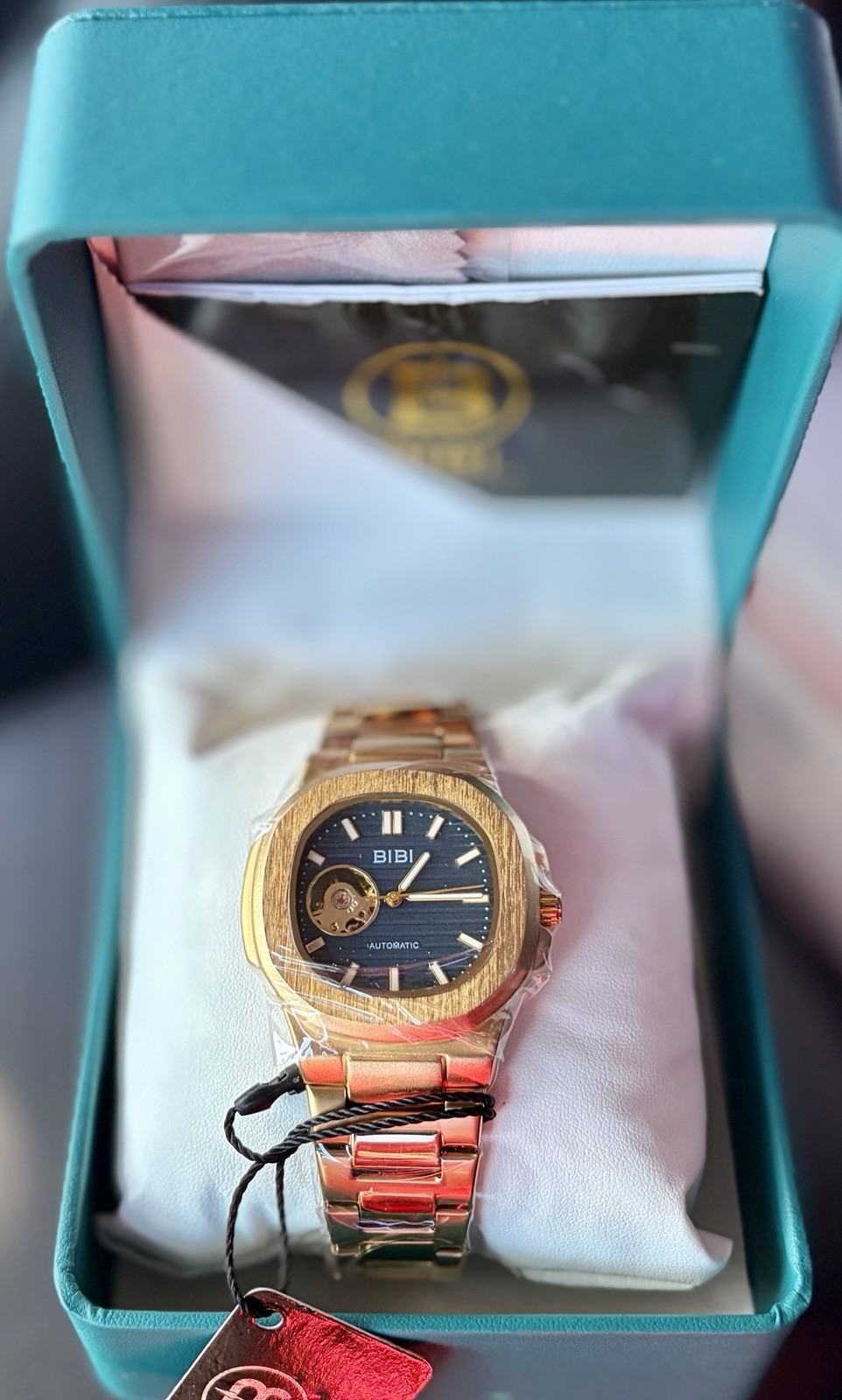 🔥 BIBI Luxury B0140 Automatic Skeleton Watch 🔥 Gold-Tone Stainless Steel Dial