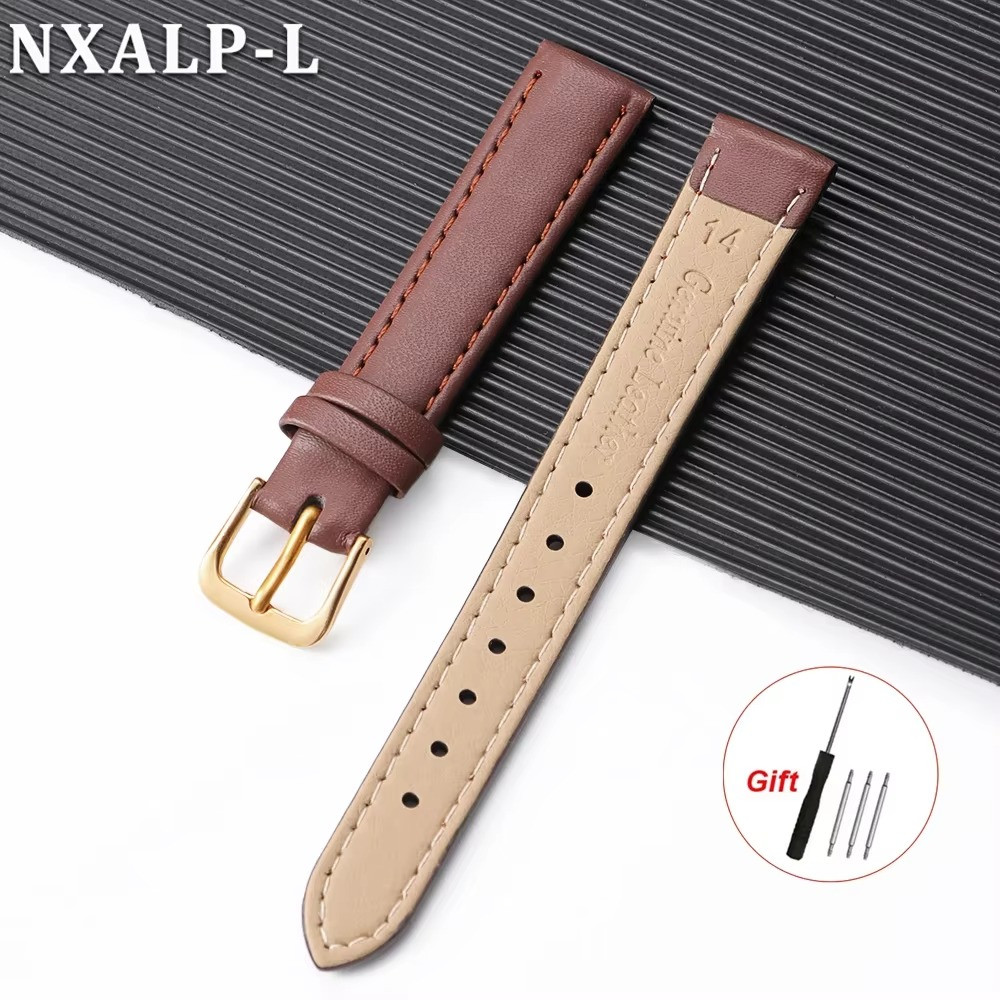 Black Extra Long Calf Grain Leather Watch Strap 8mm to 24mm With Fitting Pins