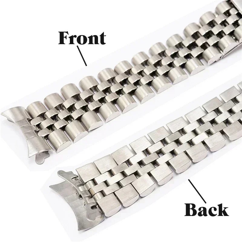 Jubilee Bracelet Curved End for Rolex Datejust 18–21mm Stainless Steel
