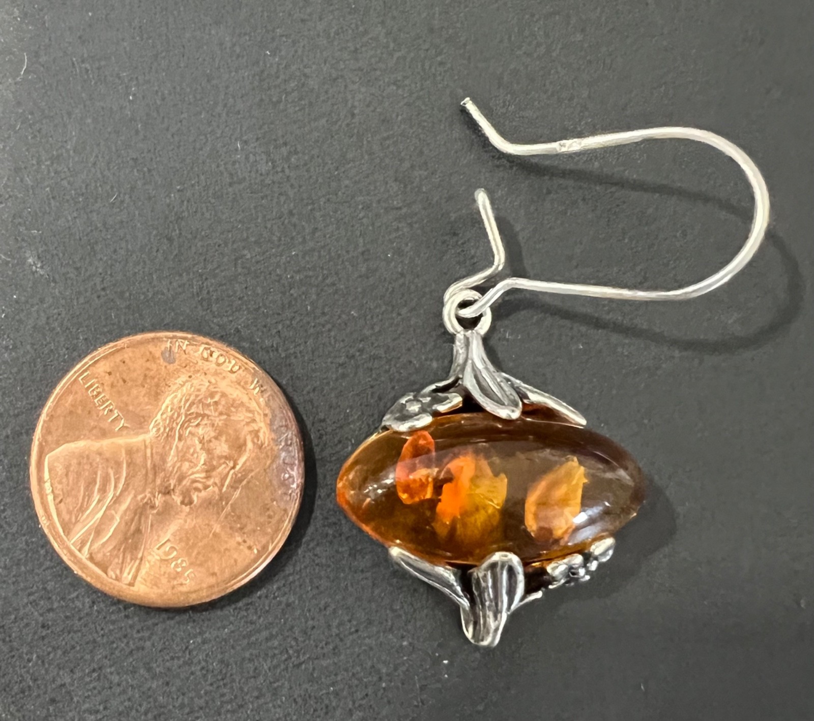 BALTIC AMBER Jewelry Earrings with Sterling Silver 925 COGNAC Amber Earrings