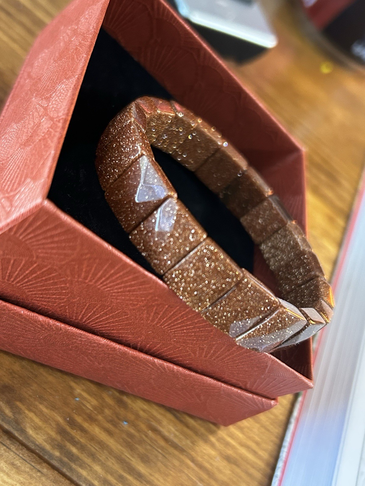 Bangle Bracelet Gold Sandstone Polished Stone Man made Stone