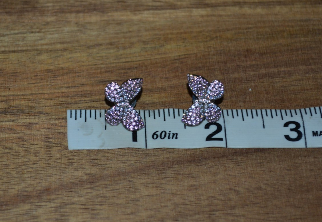 Henri Bendel Butterfly Pavé Crystal Stud Earrings