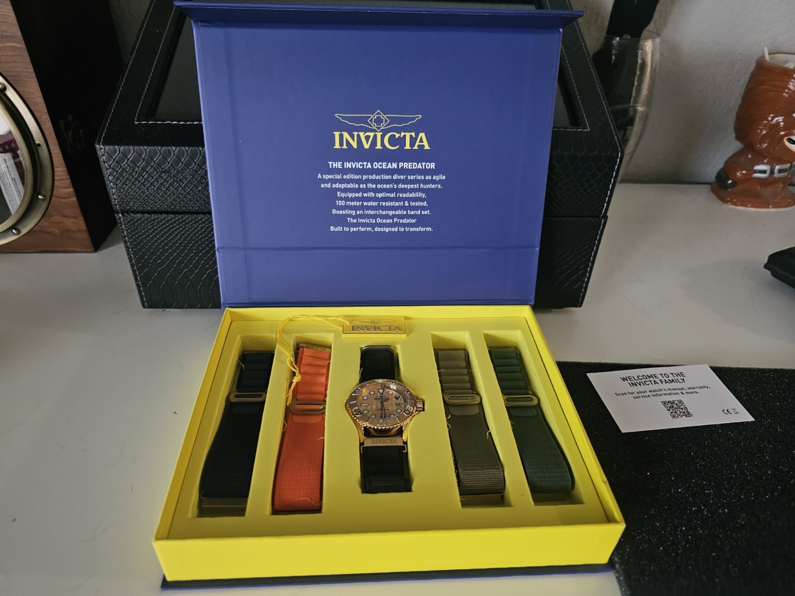 Invicta Ocean Predator Special Edition Diver Watch Gold Analog w/ Nylon Bands