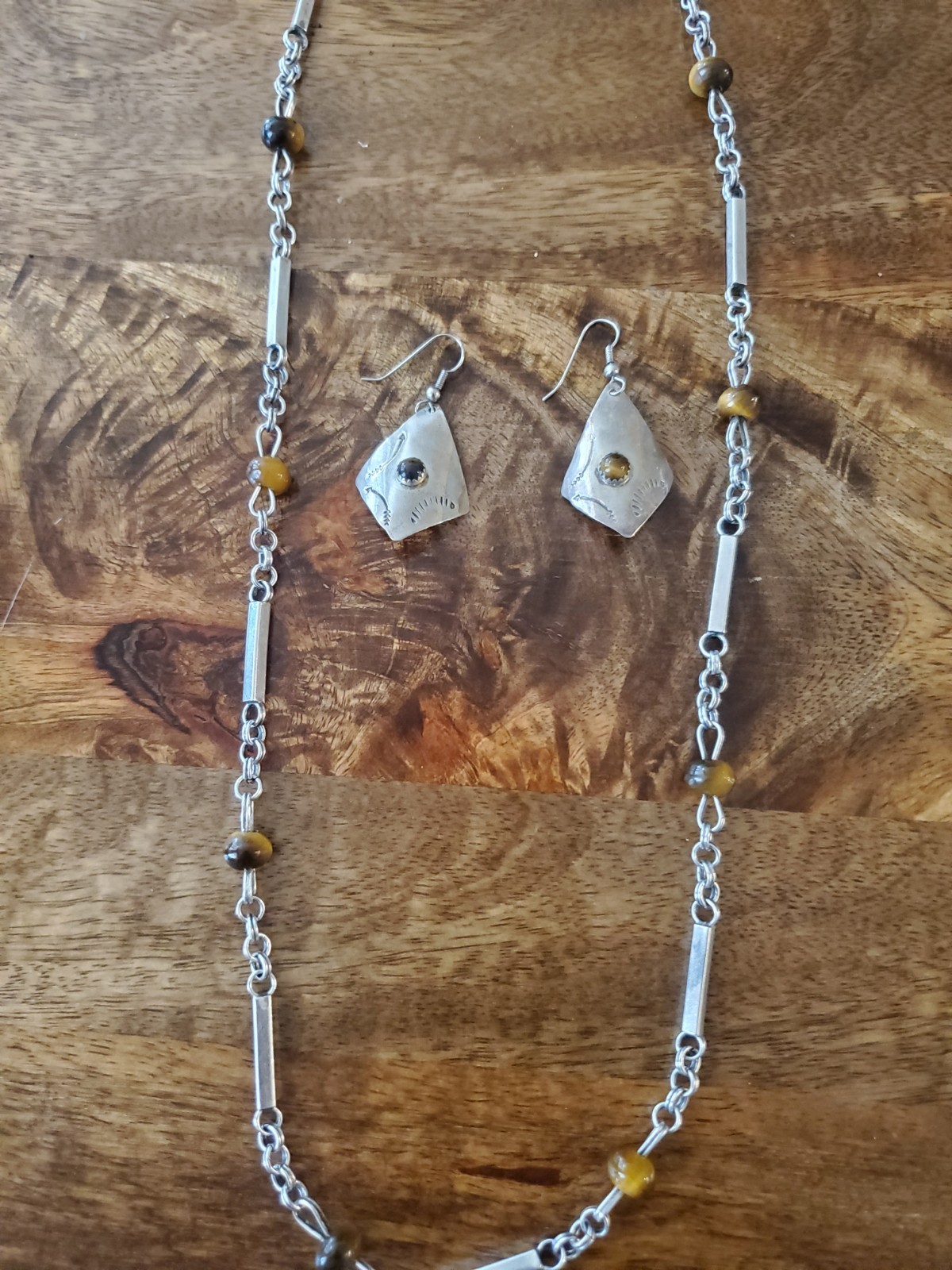 RAE Designer Collier Sterling Silber 925 mit Tigers Eye Kugeln Mexico Jahre