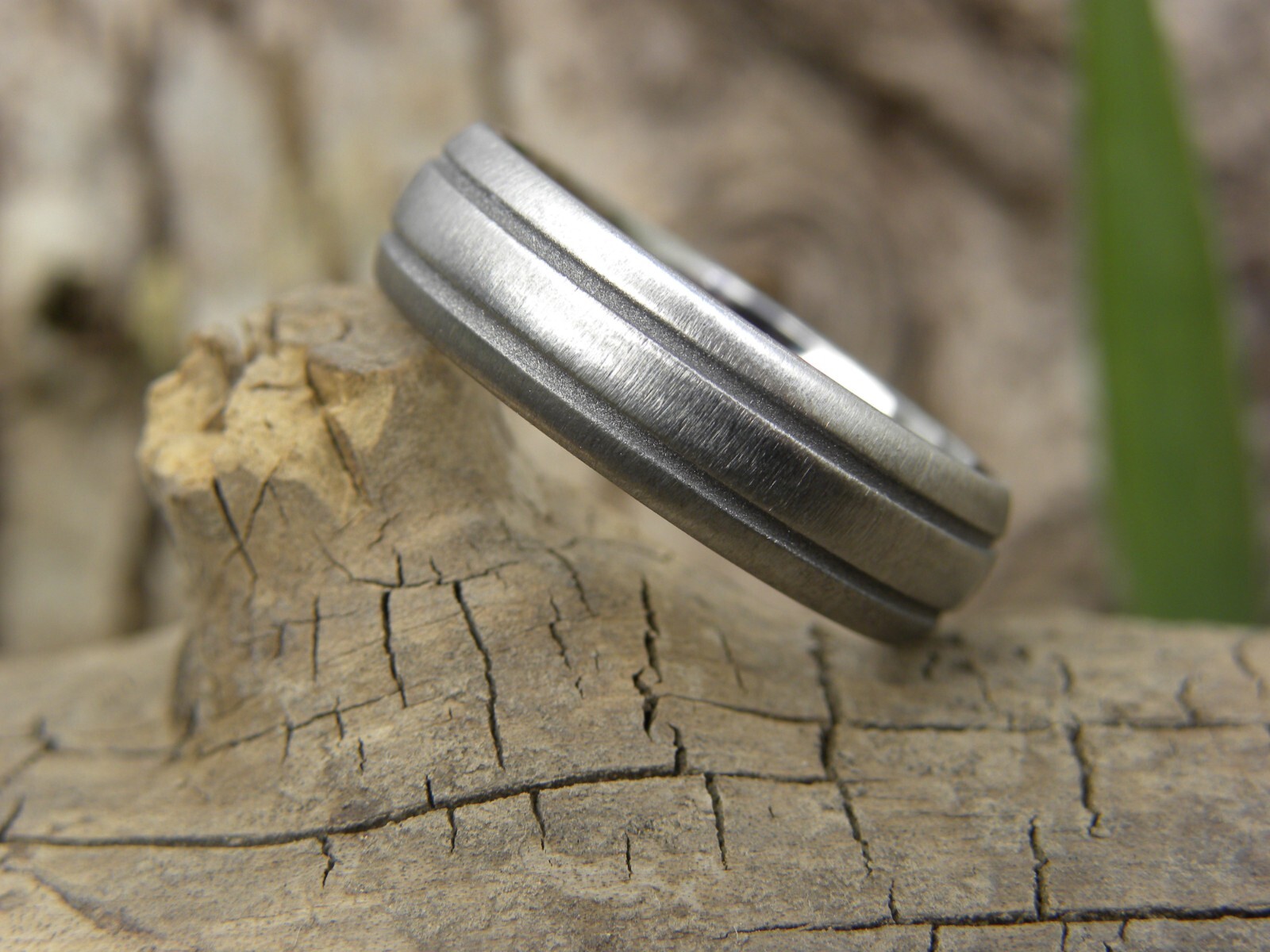 Modern Titanium Ring, Wedding Band, 6mm Width, Frosted Sandblasted Finishes