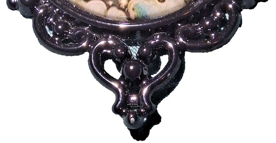Gothic Necklace Pendant Necklace Cord Celestial Dark Punk Cameo Style Witch Emo