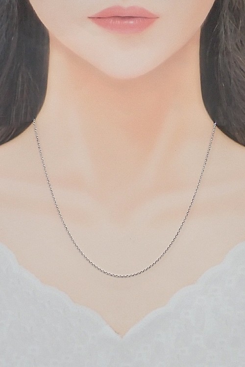 LOUIS VUITTON ChainNecklace K18 white gold cable chain metal only Used 908467