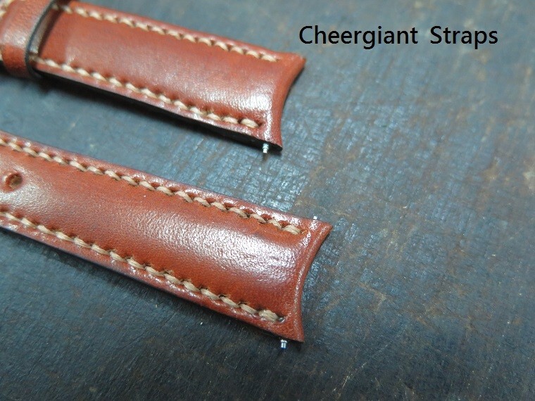 IWC Pilot Mark XV curved end leather strap watch band Made In Taiwan Cheergiant