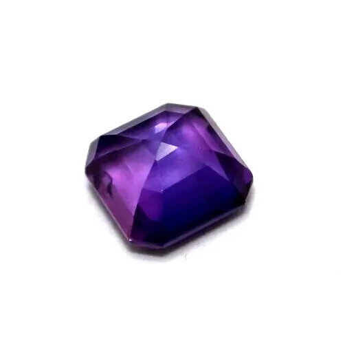 Natural 5.85 Ct Purple Asscher Cut Tanzanite Faceted Certified Loose Gemstone