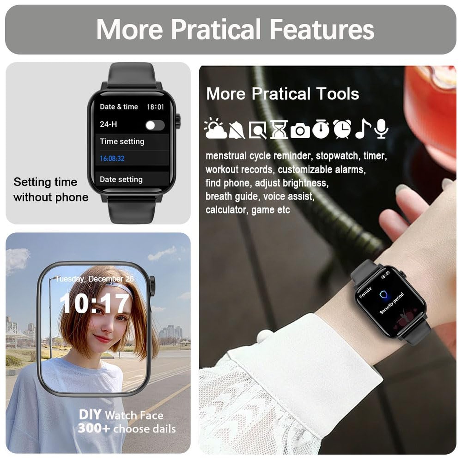 Smart Watch for Women Men, Answer/Make Calls, 60 Days Extra-Long Battery, 110…