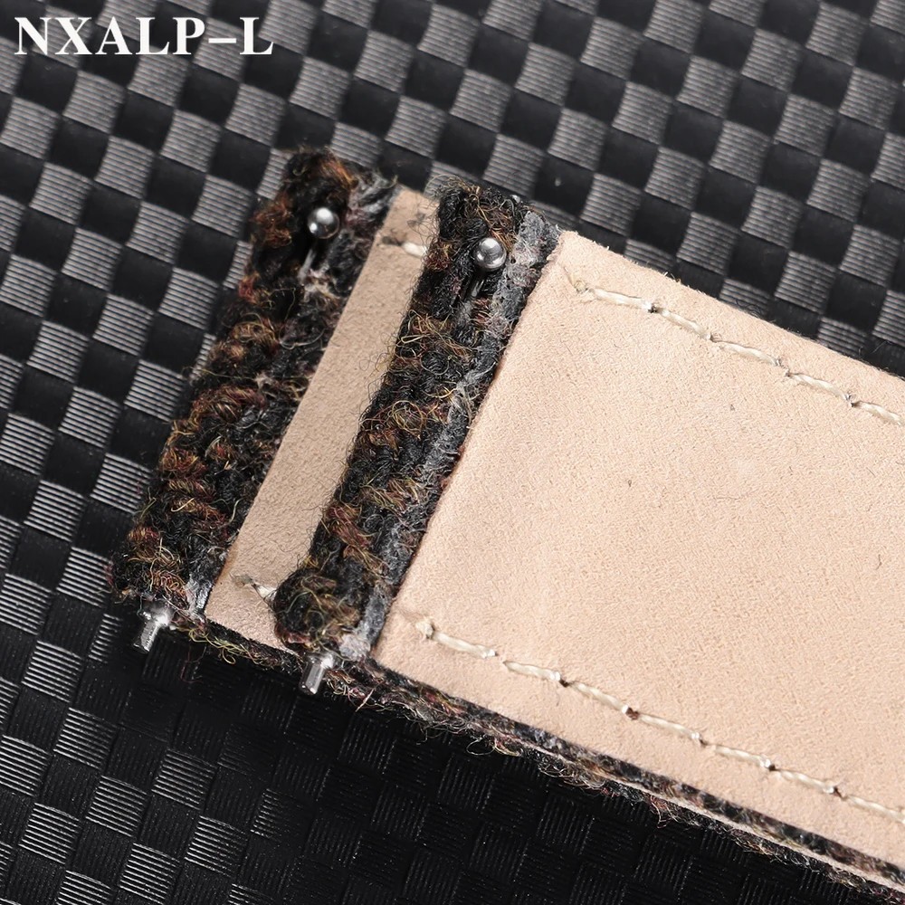 Genuine Leather Tweed Nylon Watch Strap 18mm 20mm 22mm Quick Release Band