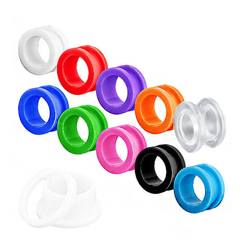 10Pairs/set Jelly Acrylic Flesh Tunnel Ear Plug Stretcher Screw Fit Gauge 2-16mm