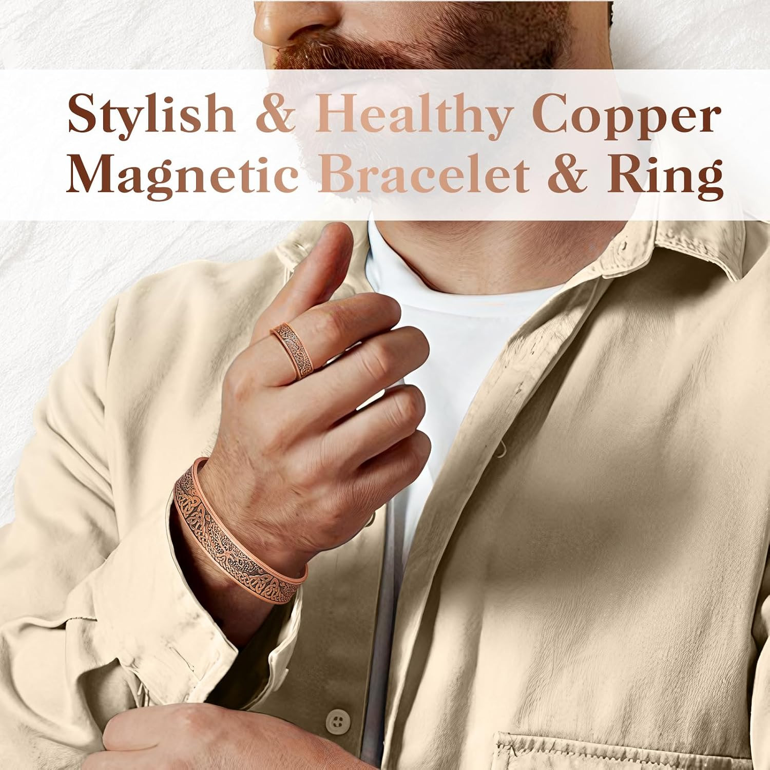 Copper Bracelet for Men & Women,12X Strength Magnetic Bracelets & Lymphatic Drai