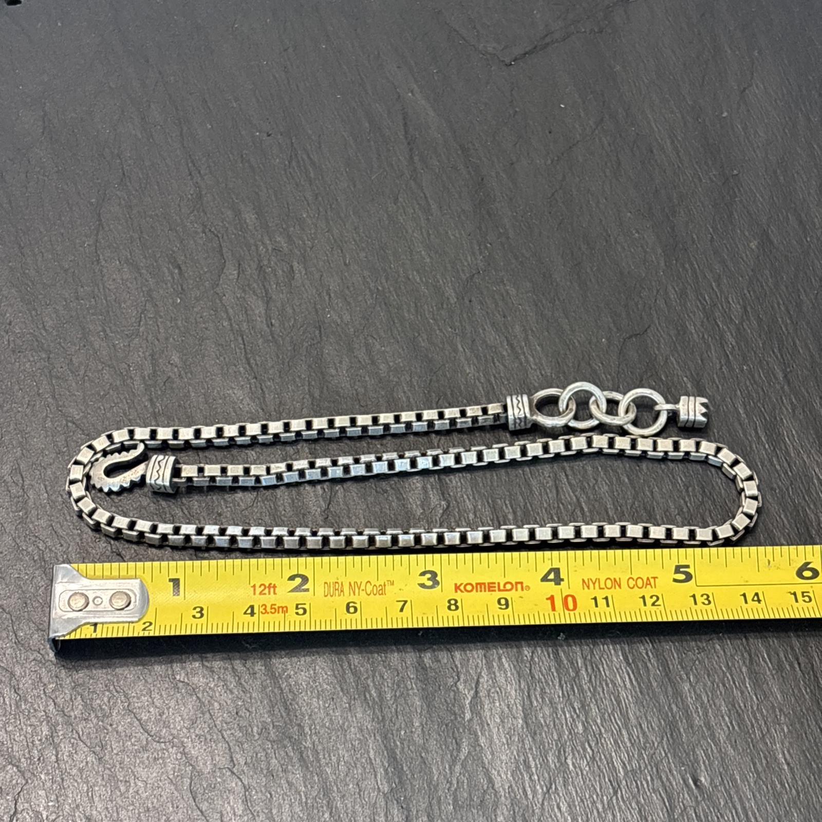 Lisa Jenks Handmade Vintage Heavy Sterling Silver Box Chain Necklace 40g 16” Fa