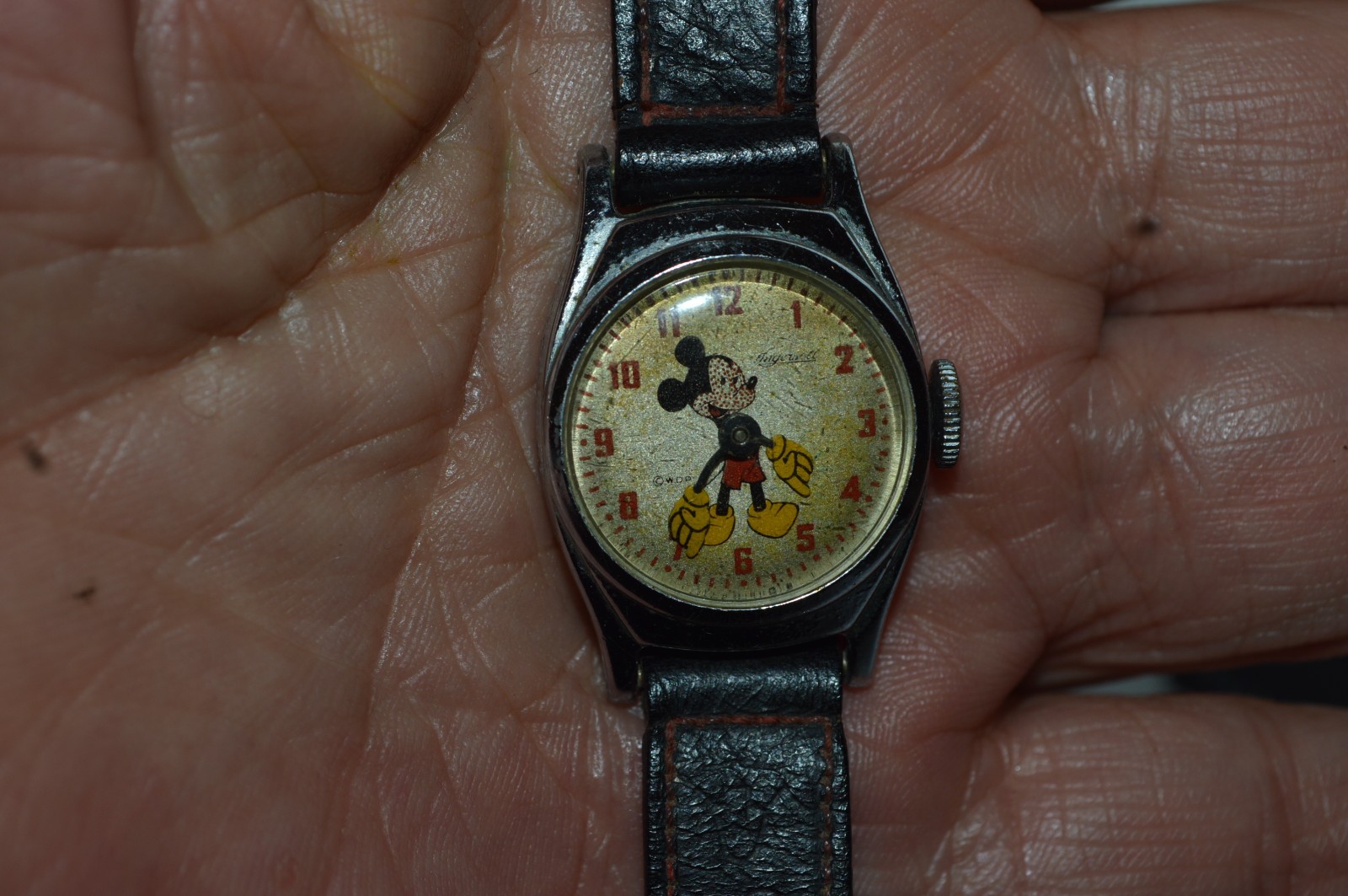 Ingersoll US Time A-4015 Mickey Mouse Watch Wind Up 23mm 1940s Sold As Is Parts