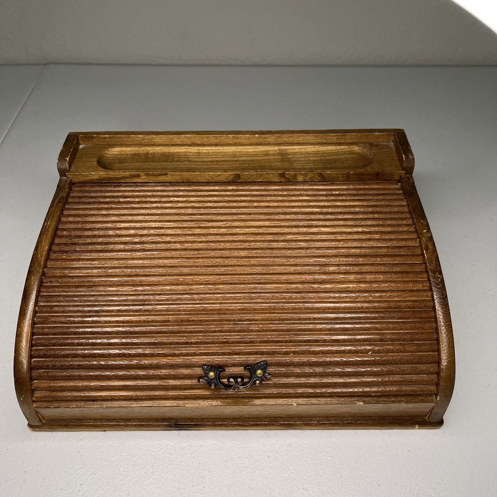 1968 Wooden Roll Top Jewelry Box Goldfarb Novelty Co. INC New York Japan