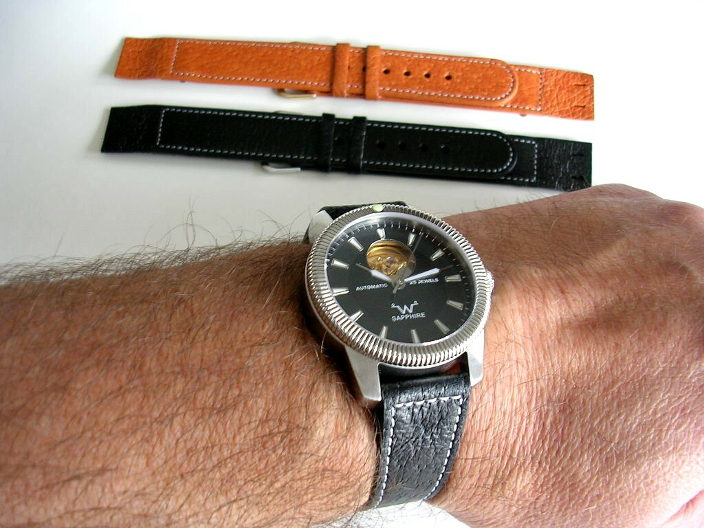 20mm XL Open End strap Genuine Pigskin band for vintage Wire Lug watch IW SUISSE