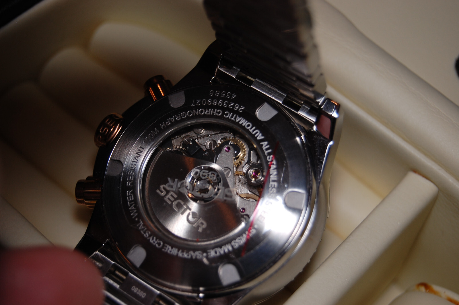 New Swiss Made Sector 890 25 Jewels Automatic Chronograph Valjoux 7750 Watch