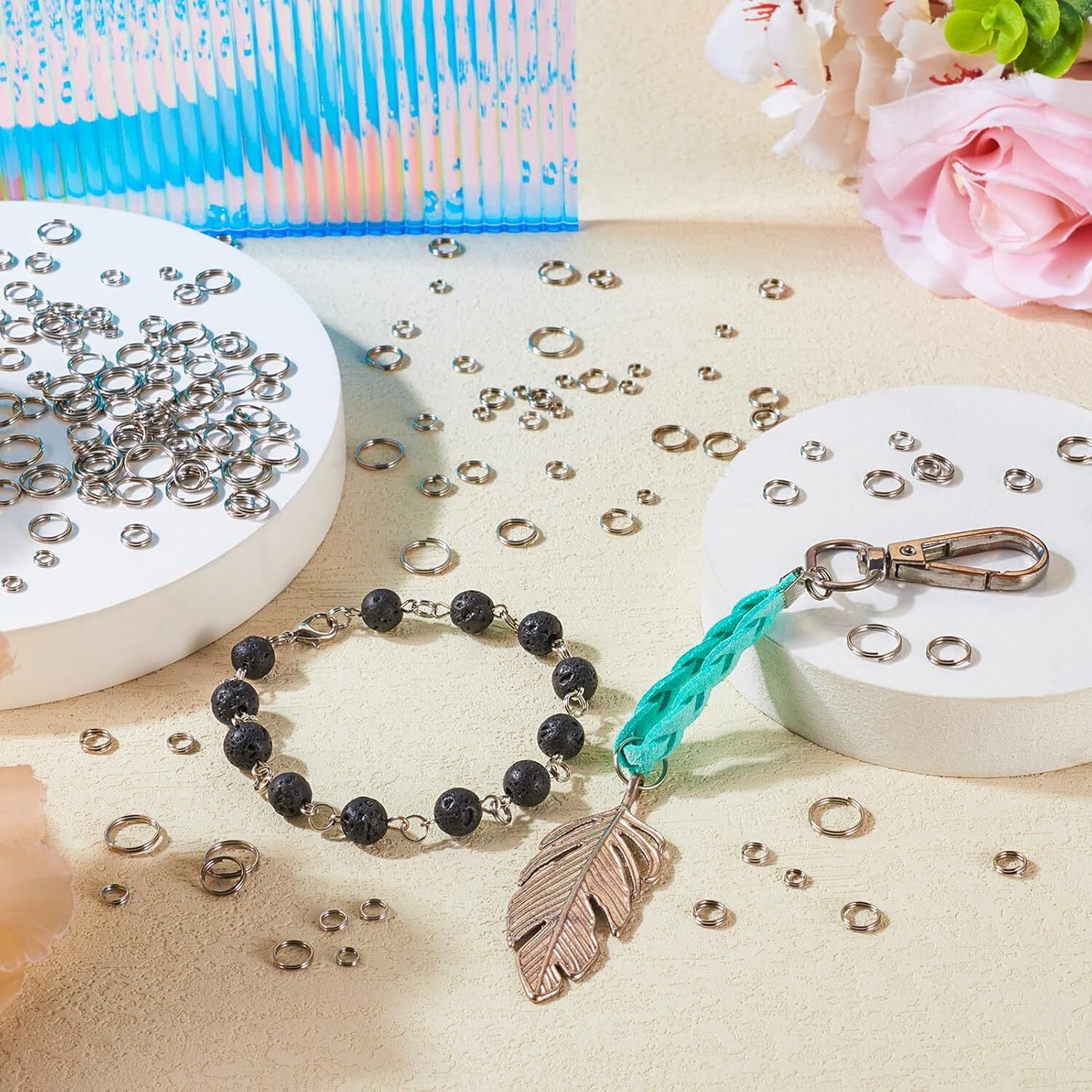 Open Jump Rings Double Loops Split Rings Connectors For Jewelry Making key chain