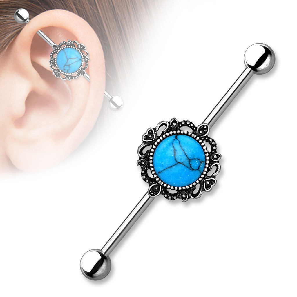 PAIR 14G 1.5″ Industrial Barbells Steel Ear Cartilage Ring Piercing Body Jewelry