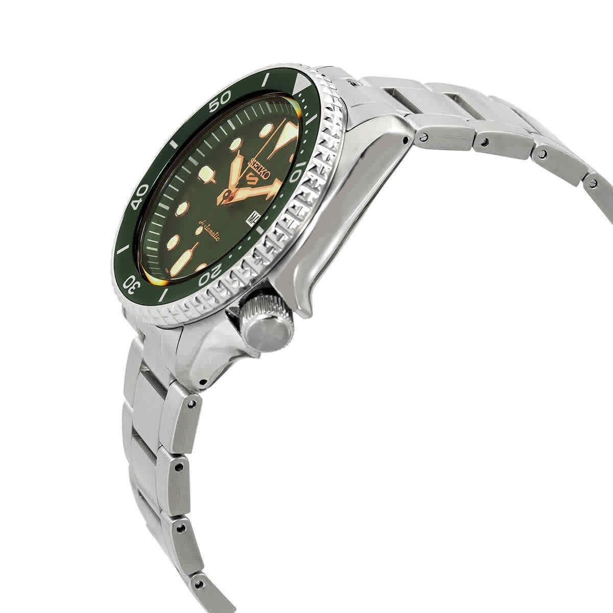 Seiko 5 Sports Style Green Dial 24 Jewels Automatic SRPD63K1 100M Mens Watch