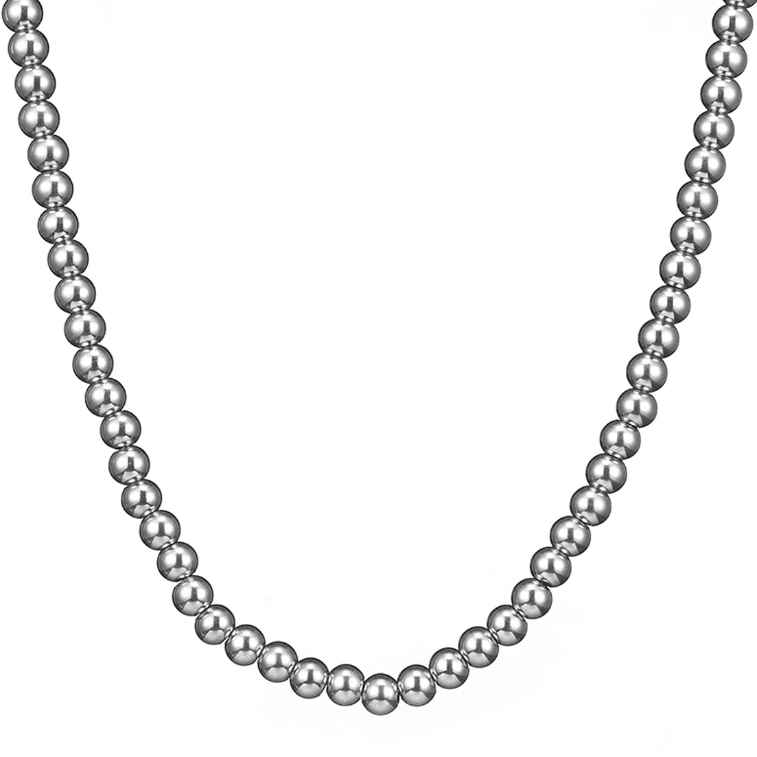 6/8/10mm Women Men’s 316L Stainless Steel Rosary Beads Chain Necklace 16-40inch
