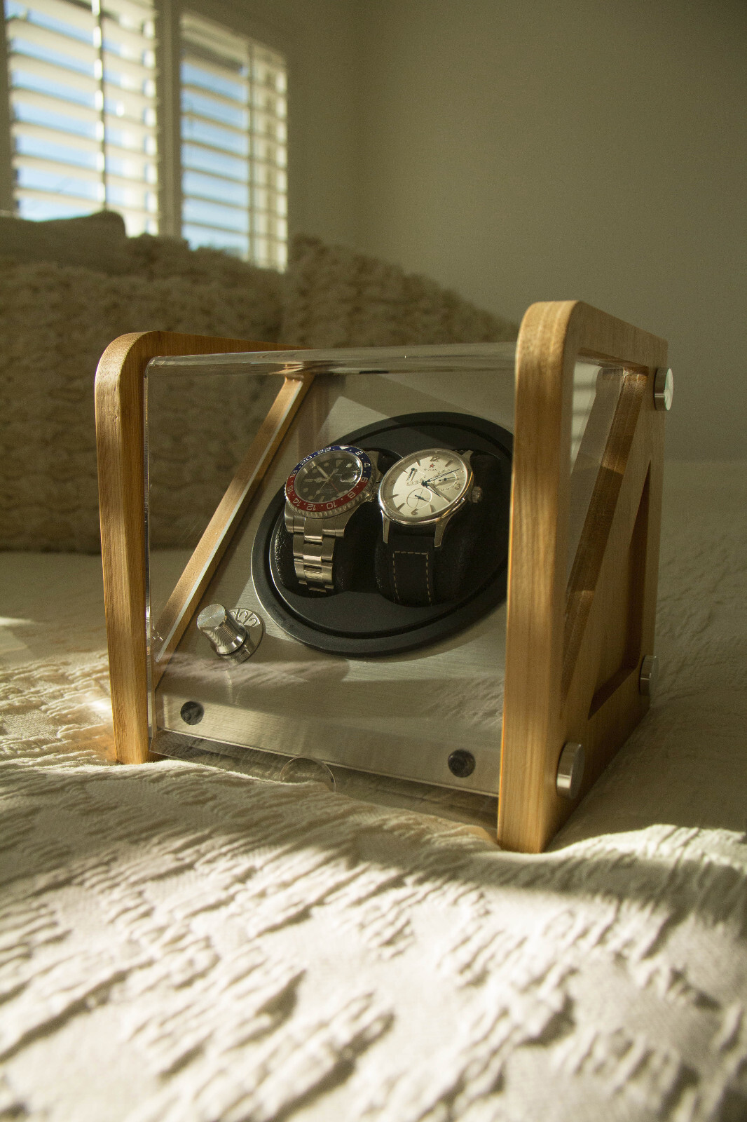 Double Automatic 2 Watch Winder rotating display box Tourbillon Winders NEW!