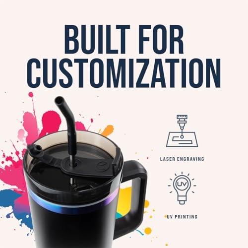 40 oz Powder Coated Traveler – Rainbow Plated 40 Ounces Black – Rainbow Plated