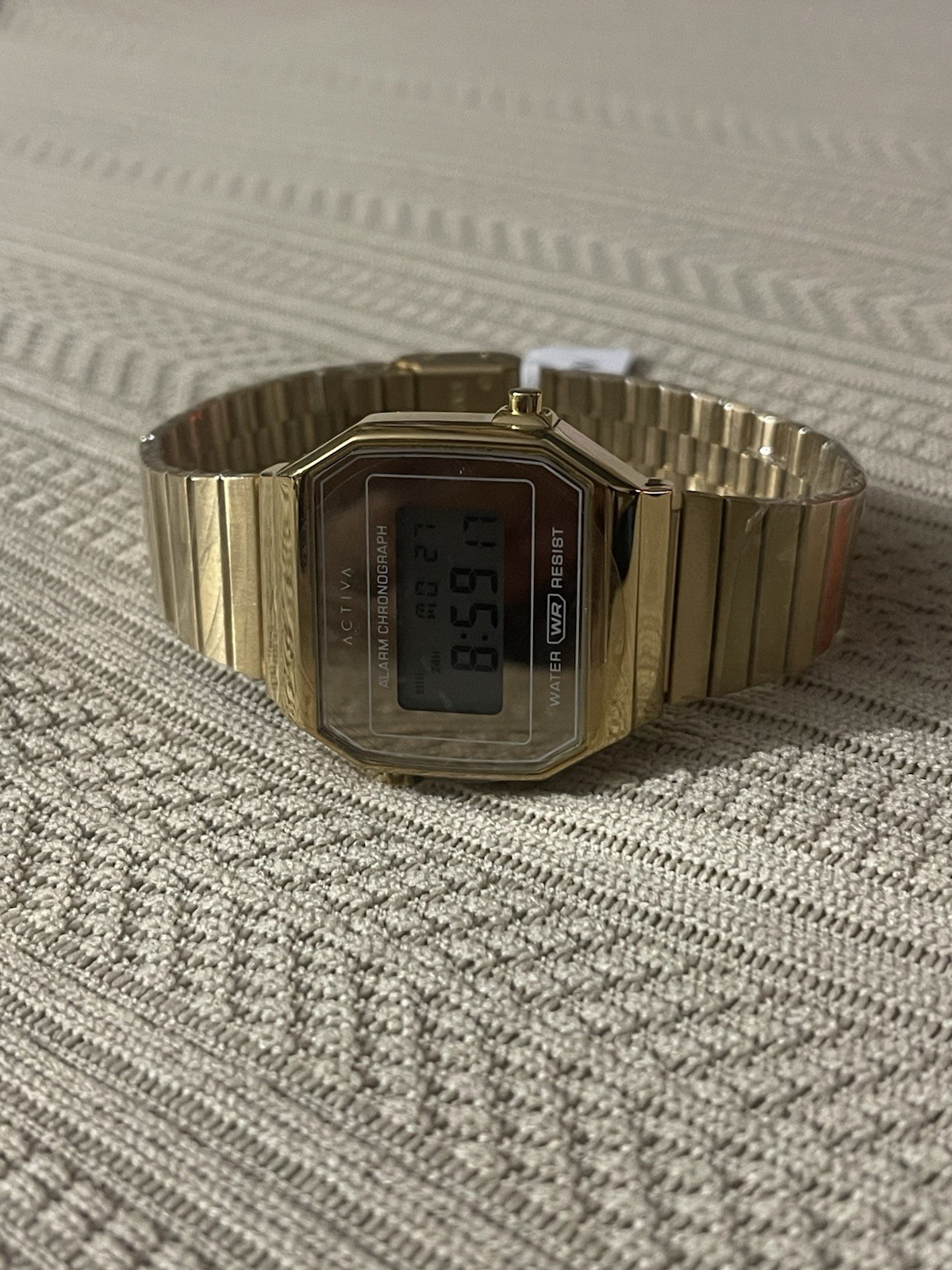 Activa x Invicta Unisex Digital 39mm Gold Stainless Steel Watch