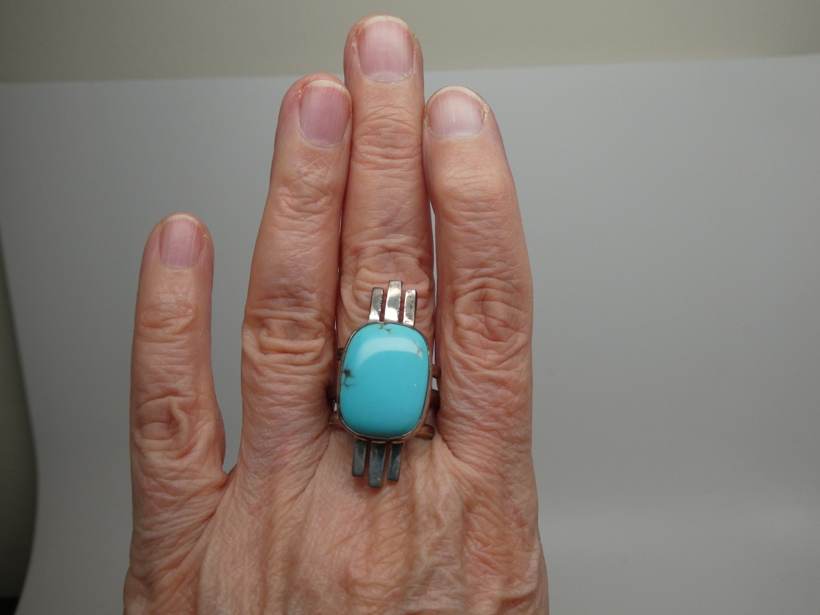 Jay King Mine Finds DTR Turquoise Modernist Sterling Silver 925 RING Size 9