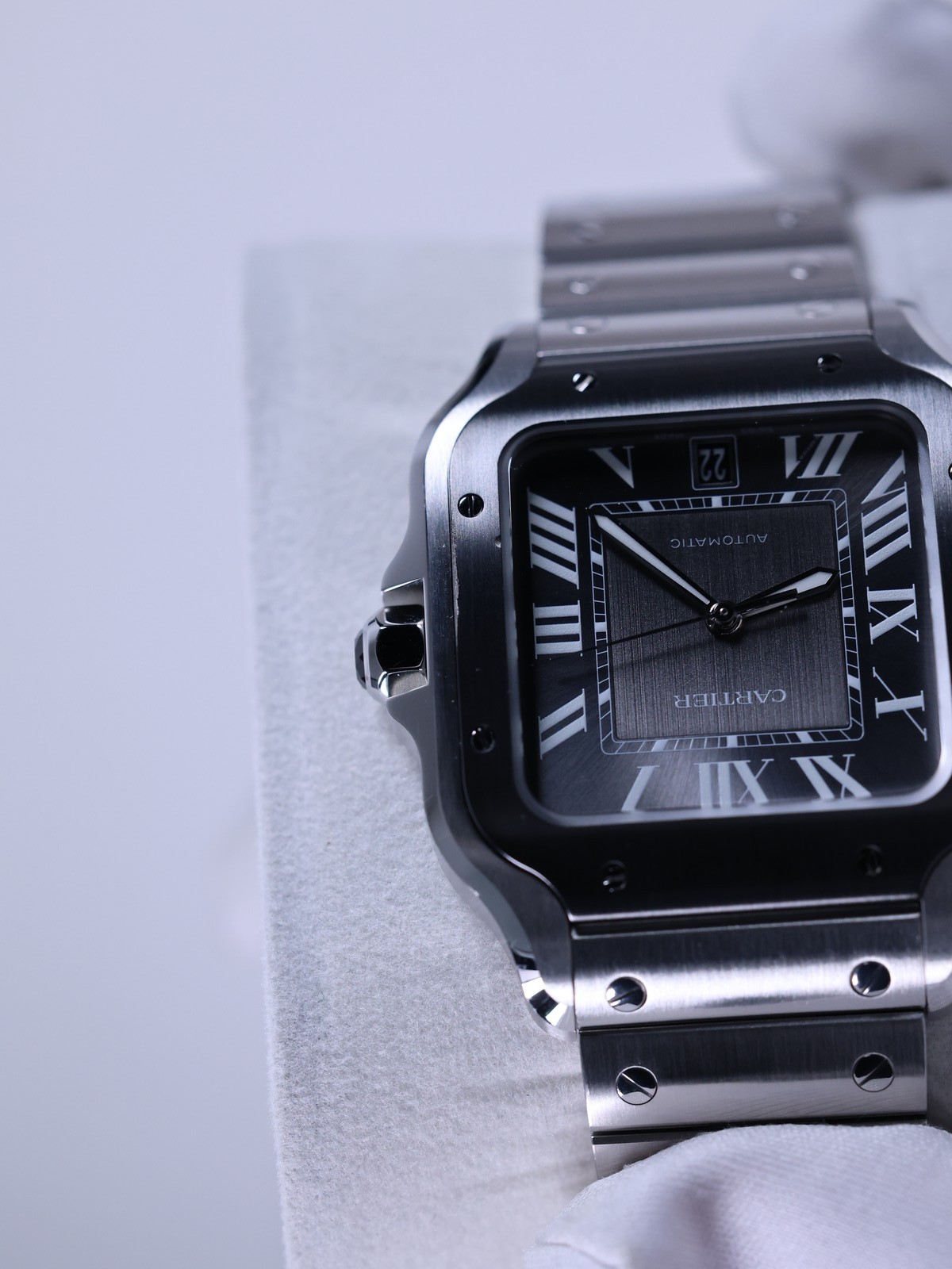 Cartier Santos de Cartier LM WSSA0037 47.5mm Gray Dial Full Set