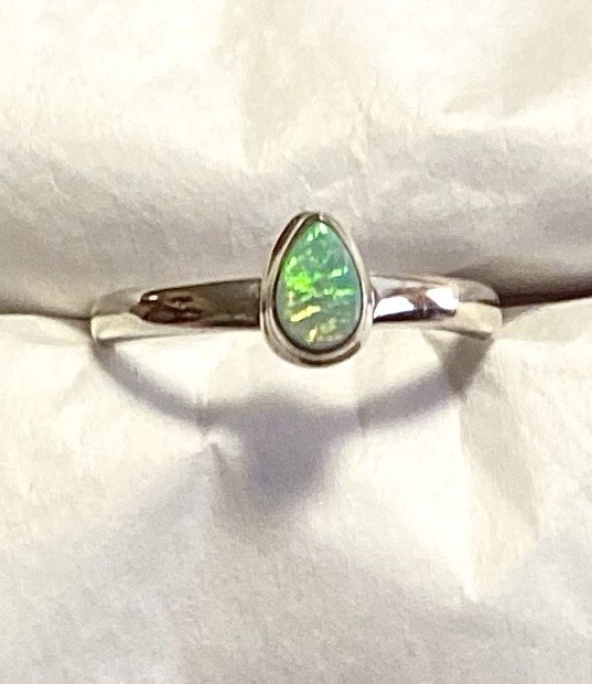 Amazing Natural Australian Opal Ring 925 Sterling Silver Size 8🌹