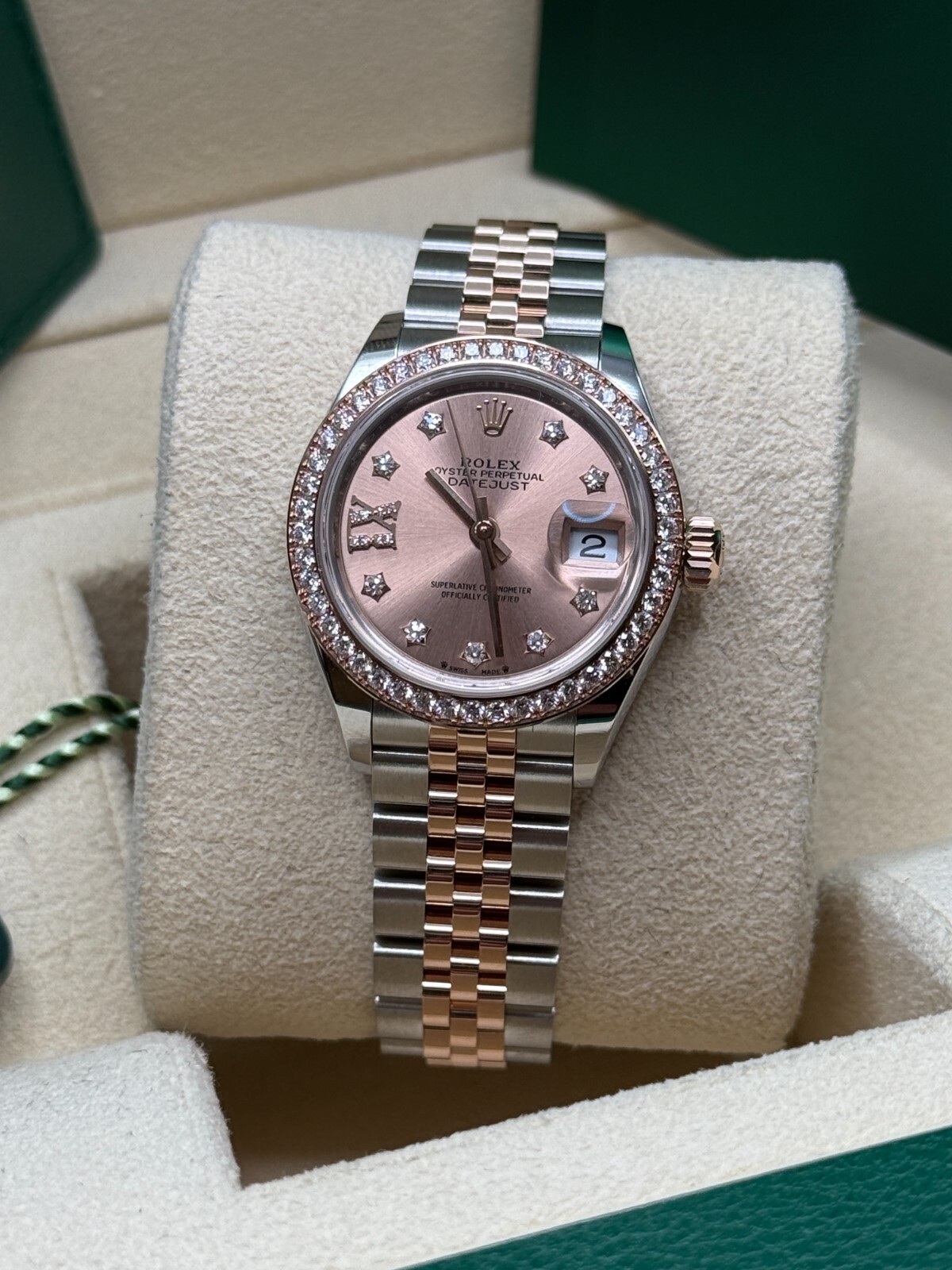 Rolex Lady-Datejust NEW 2024 Pink Star Diamond Dial Two Tone Rose Gold Jubilee