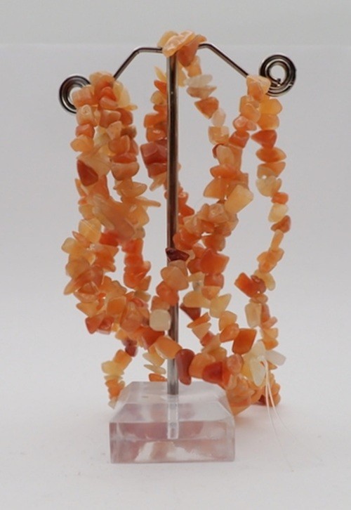 34″ Polished Natural Aventurine Medium Chip Necklace W/Nylon String, 1.6 Ounces