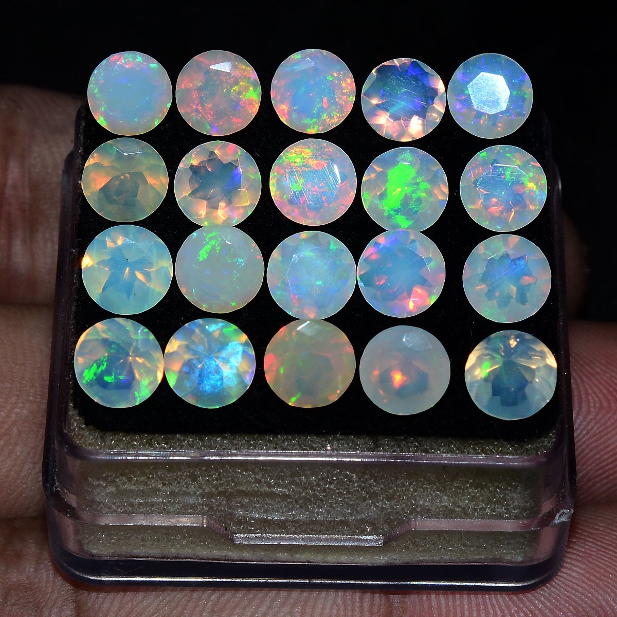 11 Pcs Natural Opal Ethiopian 6mm Top-Grade Round Flashy Colors Loose Gemstones