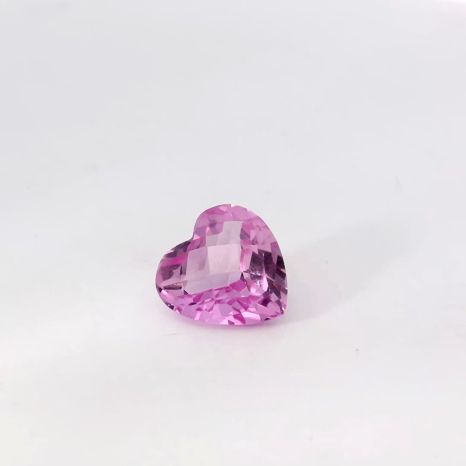 7.36ct Loose Faceted Heart Shaped Heat Treated Light Pink Topaz Gemstone 12x12mm
