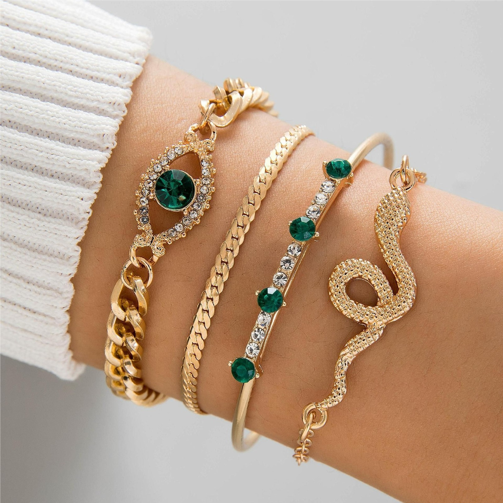20Pcs Dainty Layered Chain Bracelets Adjustable Bangle Link Bracelet Set Women