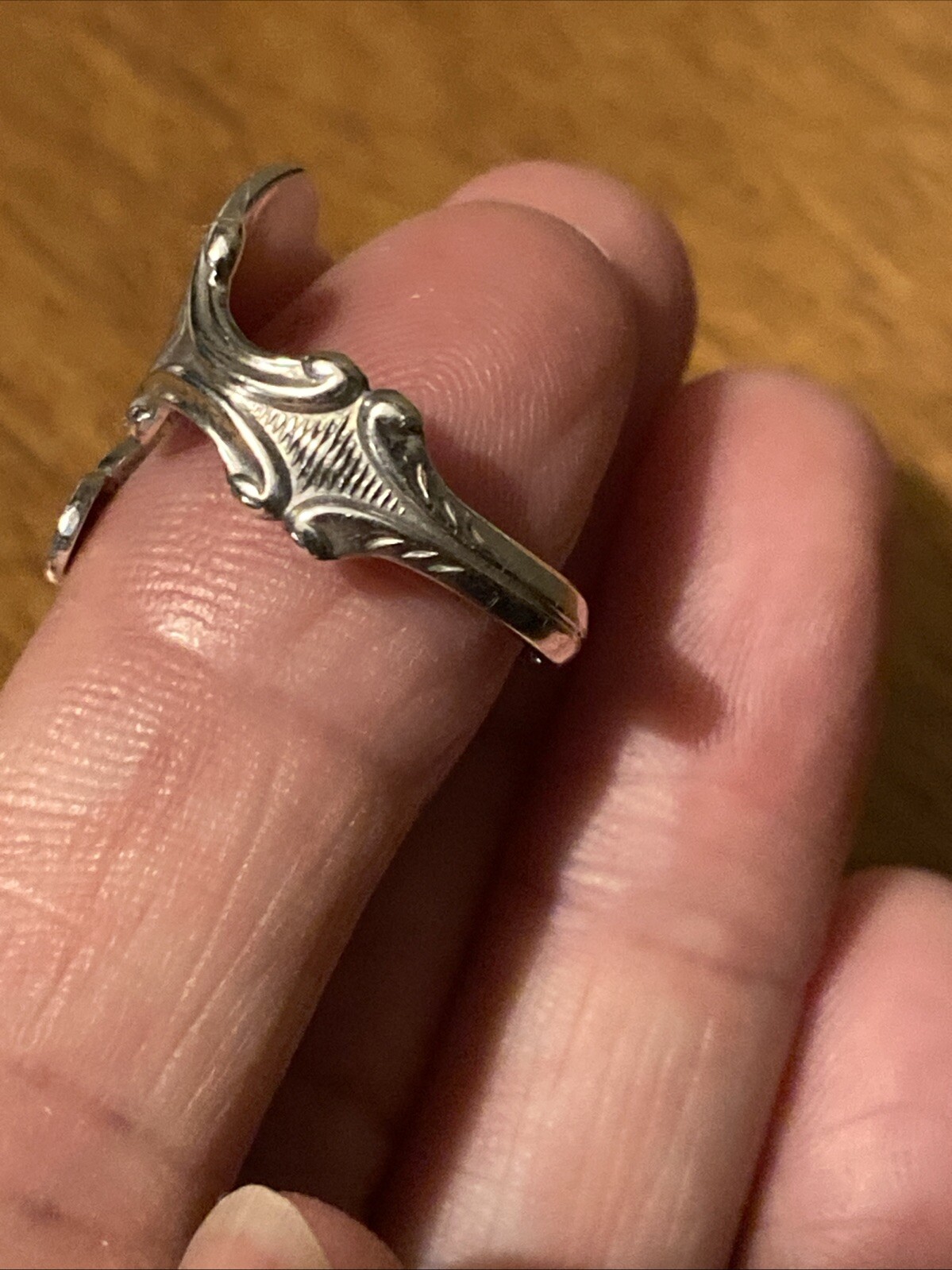 Avon Treasured Heart Sterling Silver Spoon Ring Valentine’s Wrap 925 Size Varies