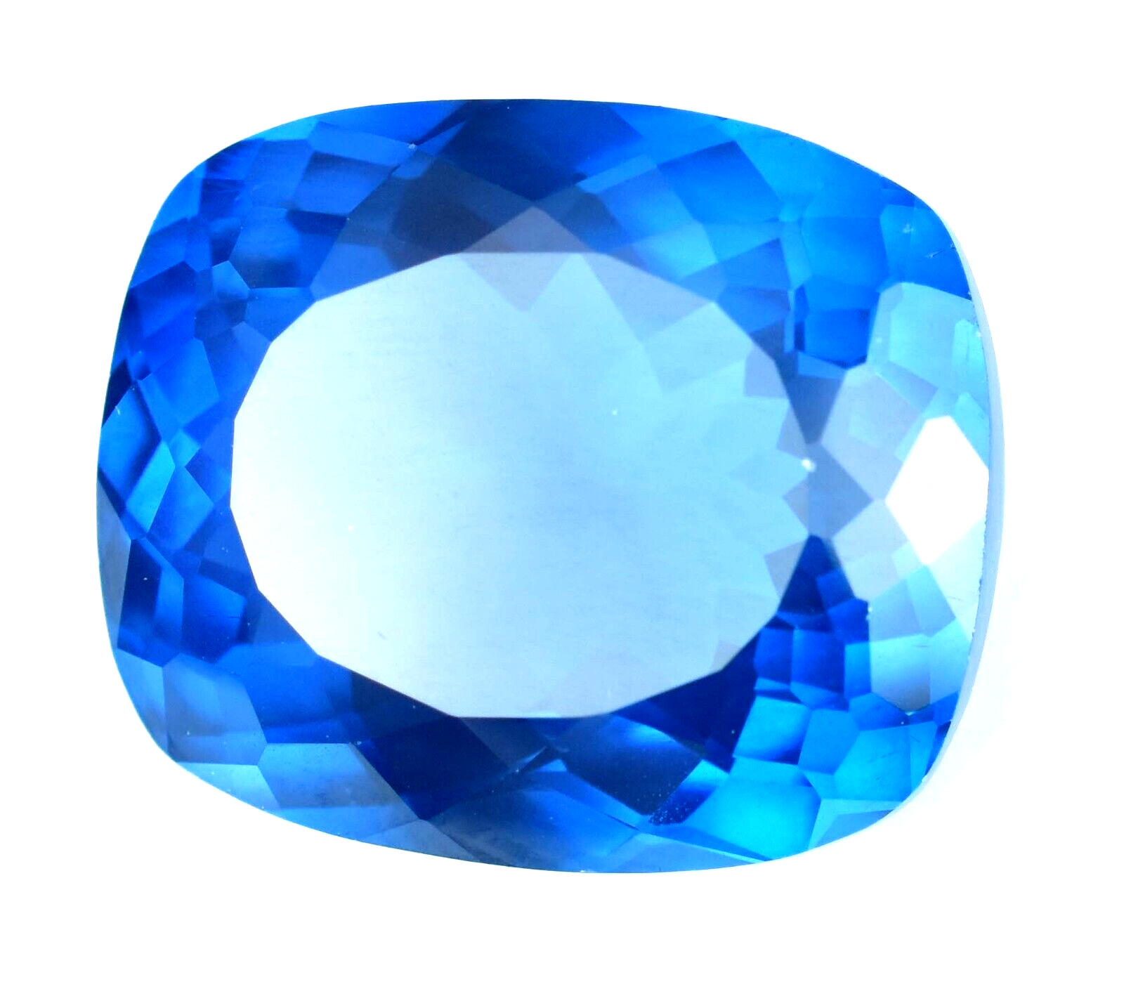 40.55 CT Natural London Blue Topaz AGL Certified Flawless Cushion Cut Gemstone