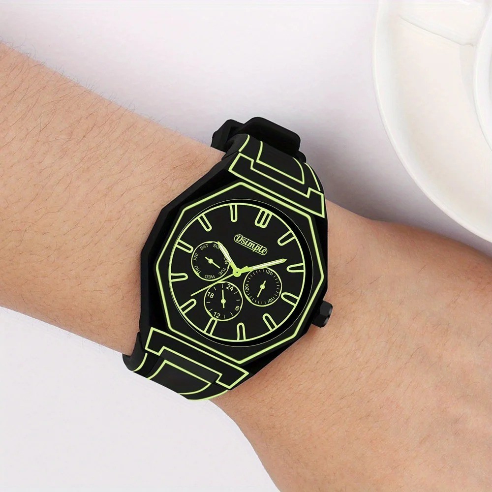 Minimalist Quartz Watch Men Women Silicone Band Numberless Casual Sports Wrist