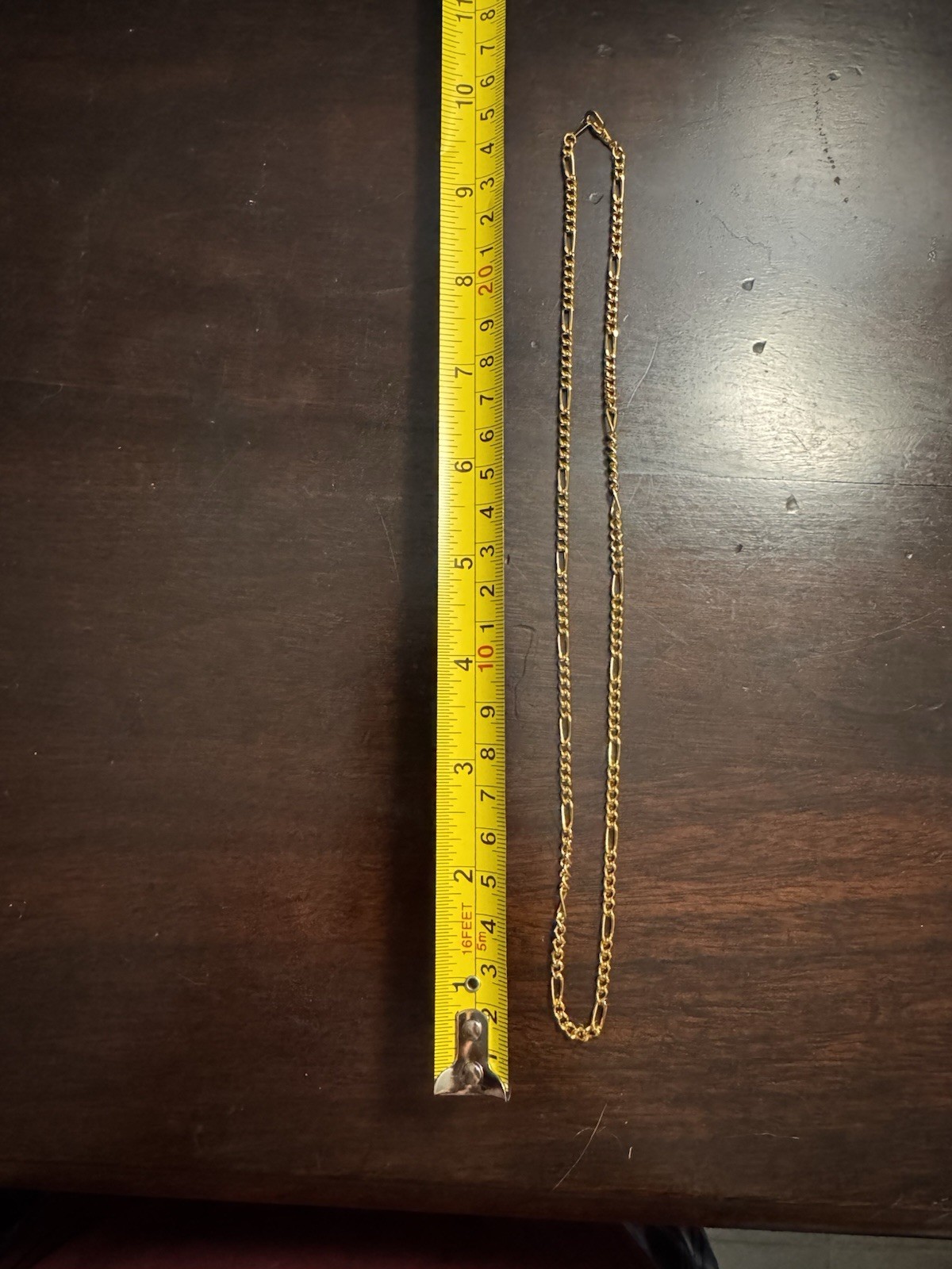 14K Gold-Plated Figaro Chain Necklace Classic Flat Link Unisex Style 20″