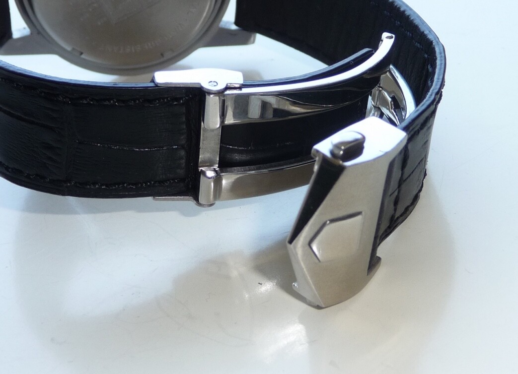 22mm, 20mm Genuine Leather Watch Band Strap with Deployment Clasp