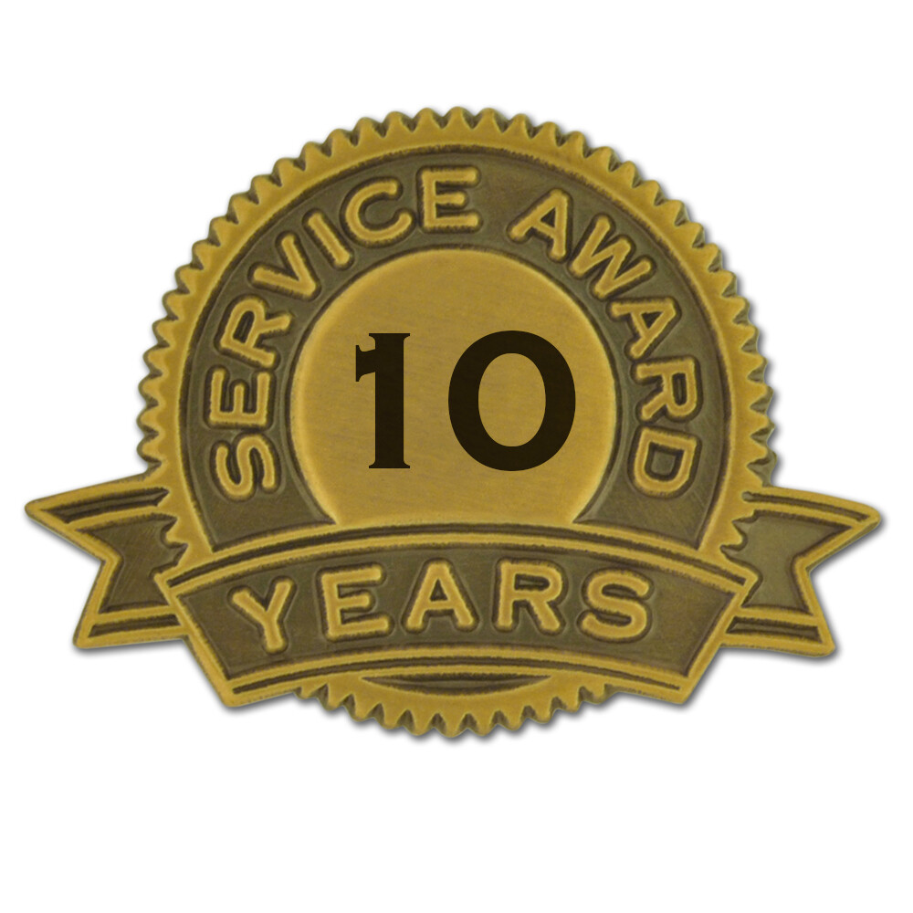 PinMart’s 10 Years of Service Award Lapel Pin