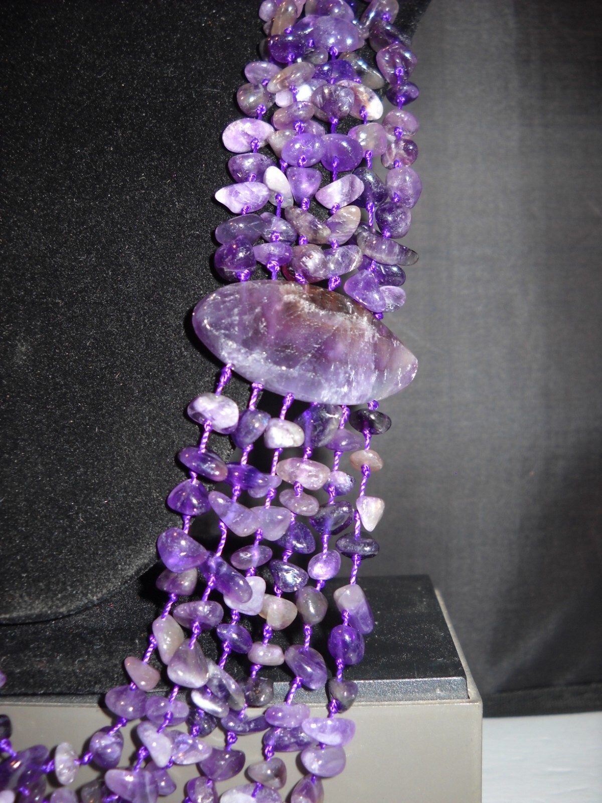 Mine Finds by Jay King Multi-Strand Amethyst Chip Necklace Precious Stone #251