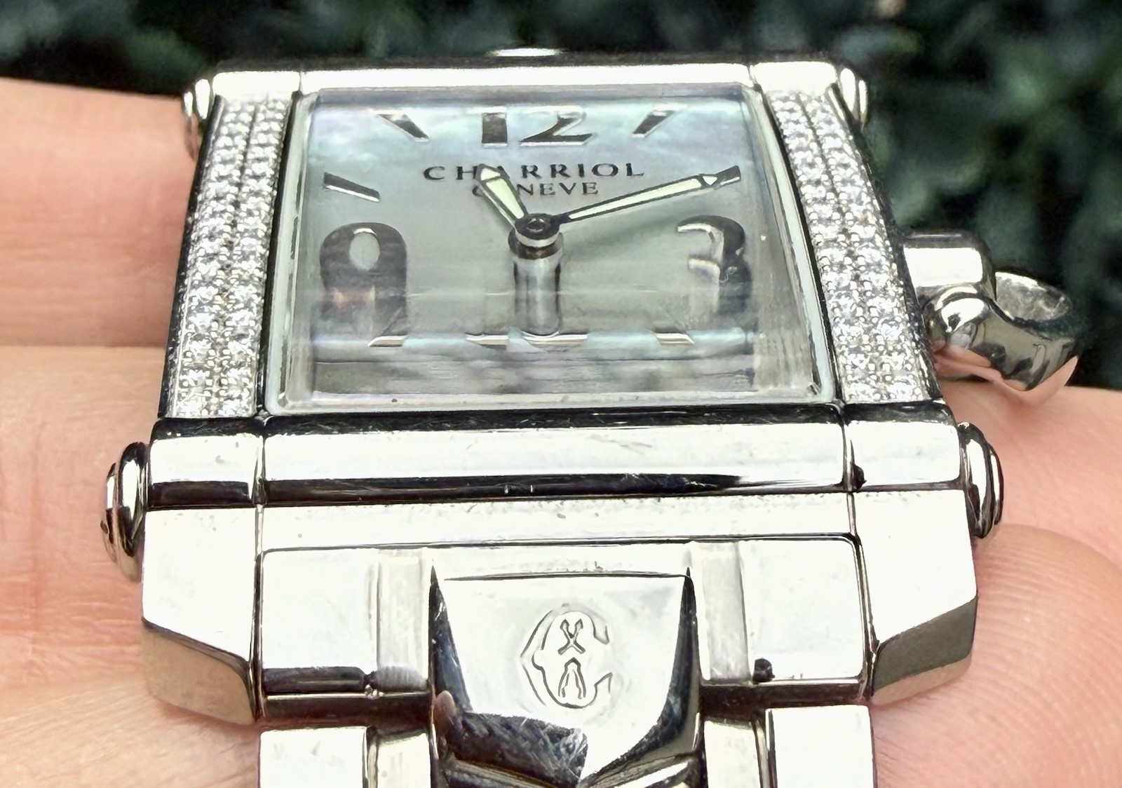 Philippe Charriol Columbus Stainless MOP Dial Diamond Bezel Quartz Watch CCSTRH