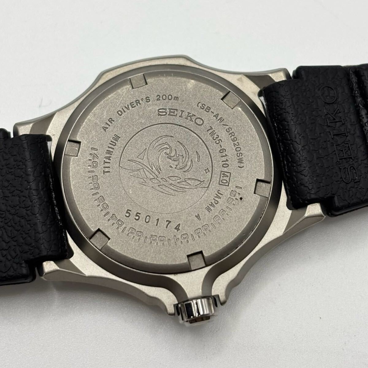 Working SEIKO Titanium SCUBA 7N35 6110 Men’s Wristwatch qz Diver’s Watch