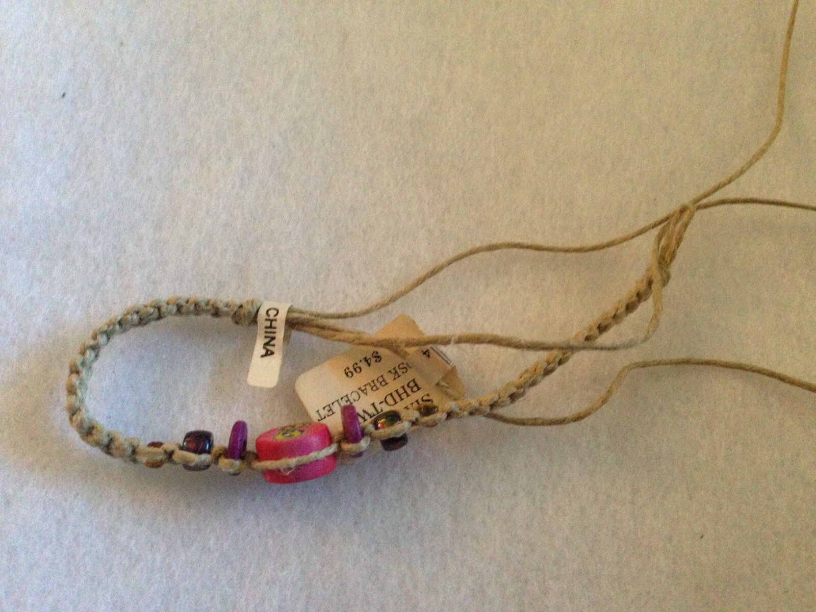 Looney Tunes Bracelet Tweety Bird Fimo Clay Cord Pink Vintage
